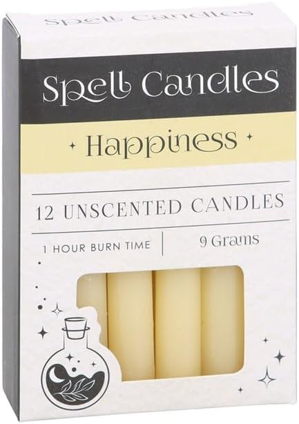 the jasmin store YELLOW SPELL CANDLES HAPPINESS PACK OF 12