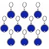 DISCOUNT PROMOS 10 Round LED Keychains - Battery included, Plastic - Blue