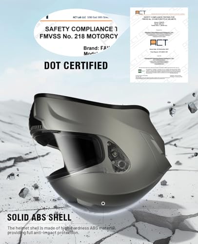 Image of Favoto Full Face Motorcycle Helmet DOT Cascos para Moto with Dual Visors | ABS shell, dual visor clear+tinted, anti-fog film, quick-release buckle, for men women, snowmobile dirt bike street