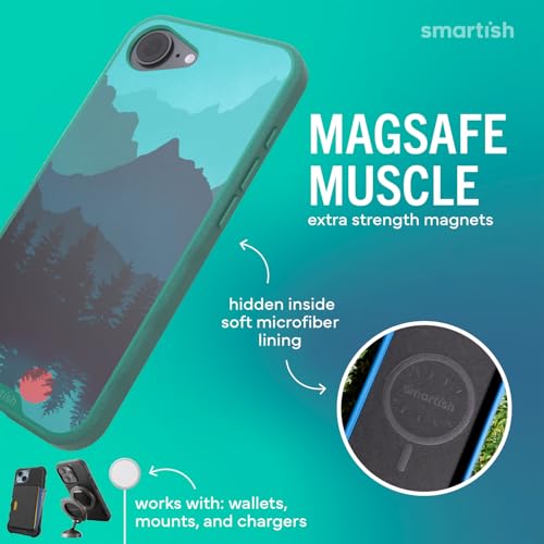 Image of Smartish iPhone 17e /16e MagSafe Case - Gripmunk Magnetic Slim Case [Lightweight + Protective] Drop Tested Thin Grip Cover with Microfiber Lining for Apple iPhone 17e /16e - Moving Mountains