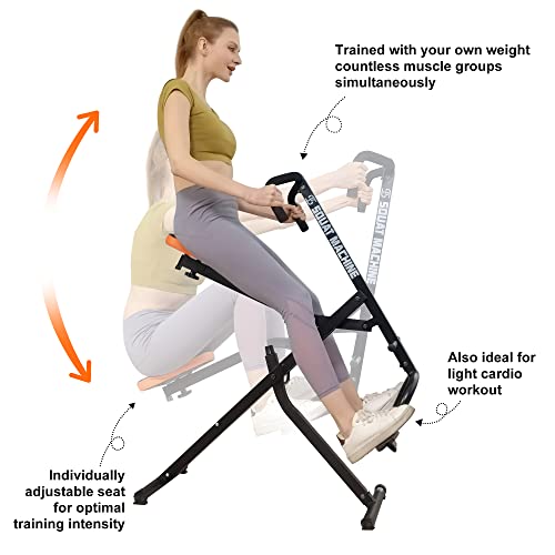 PS Squat Exercise Row Machine, Rower-Ride Exercise core Trainer Cardio Training Fitness Strength Equipment for Home Gym Total Body Workout