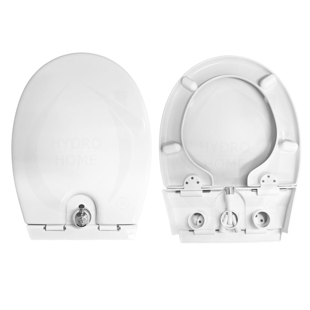 Asiento de inodoro y bidé universal ovalado, termoestable, blanco, con dispensador de agua caliente y fría, fabricado en Italia HYDRO HOME