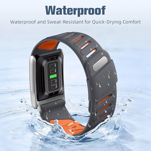 Image of VEMIGON Silicone Sport Band Compatible with Whoop 5.0 One /Peak, Life /MG, Breathable, Adjustable Waterproof Replacement Wristband Strap with Stainless Steel Frame Connector, NOT for Gen 4.0(Band only)