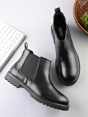 Image of STANPHORD Men Chelsea Boots | Stylish Ankle Length Casual Fashion Boots | Premium Comfortable Outdoor Travel Footwear
