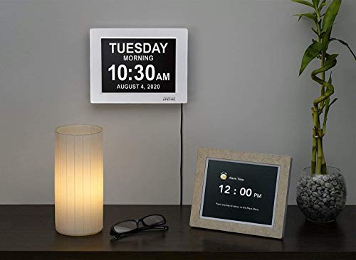 Image of American Lifetime, New Version, Day Clock Extra Large Impaired Vision Digital Clock with Backup and 5 Alarm Options Great Gift Ideas, 2 Pack White