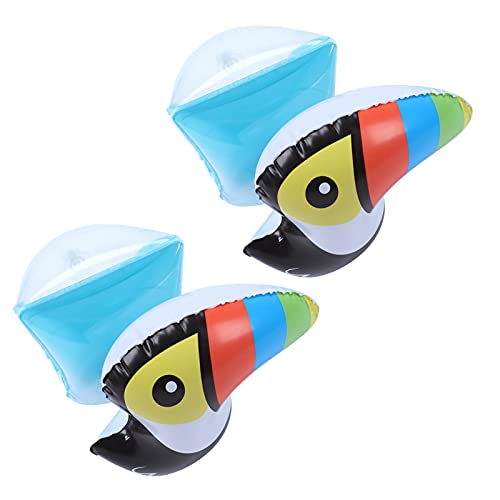 Inflatable Swim Arm Band Cute Toucan Pattern PVC Inflatable Swimming Arm Sling for 3 to 6 Years Old Children Beginner