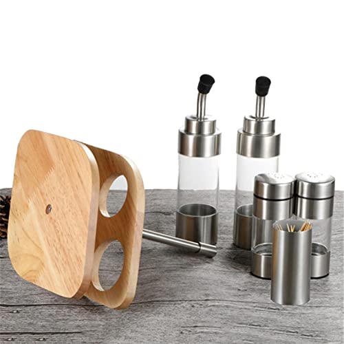 Juego de agitadores de sal y pimienta | Dispensador de aceite y vinagre de metal - Utensilios de cocina Organizadores de condimentos para cocinar Cocina Sal para hornear Vinagre Delr