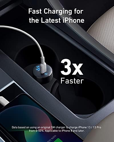 Anker Car Charger USB C, 32W 2-Port Compact Type C Car Charger with 20W Power Delivery and 12W PowerIQ, PowerDrive PD 2 with LED for iPad Pro, iPhone XS/Max/XR/X/8/7, Pixel 3/2/XL and More
