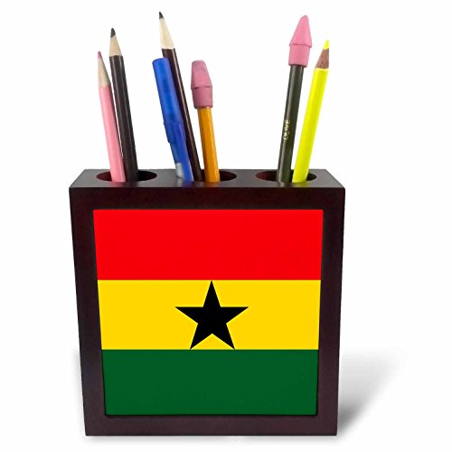 Porte-stylo drapeau du Ghana avec carrelage de 12,7 cm pour pot à crayons décoratif