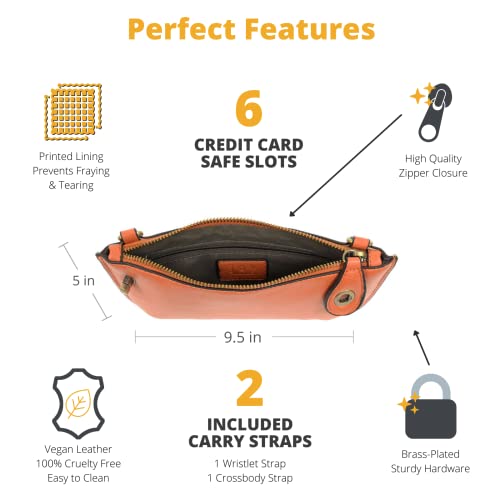 Image of Joy Susan Women's Fashion Purse Mini Crossbody Wristlet Clutch Handbag - Mango Tango
