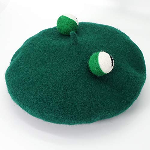 Frog Eyes Handmade Beret Vintage Artist Hat (Green) #TOP3