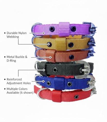 Image of Soft Padded Dog Collar for Small, Medium & Large Dogs - Adjustable Comfort Belt, Durable Nylon with Gentle Cushioning, No-Choke Design for Daily Walks & Training (Multicolor - 7.5 Inches)