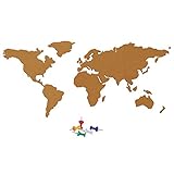 JUSTDOLIFE Panneau De Liège Fixé Carte du Monde Autocollant De...