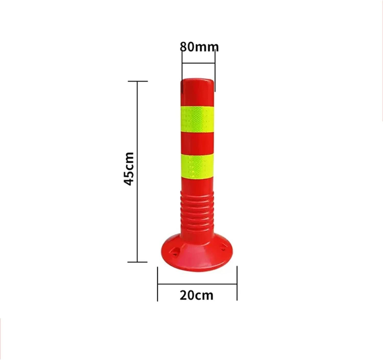 noxozoqm Soft Rubber Fixed Type Parking Bollards, High Visibility Yellow and Red Car Parking Barrier Post Warning Barrier Blocking Bollards Residential District Parking Posts (Size : 45cm(Red and YEL