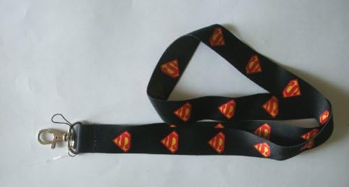 Superman Logo Black Color Lanyard Keychain ~Super Hero~