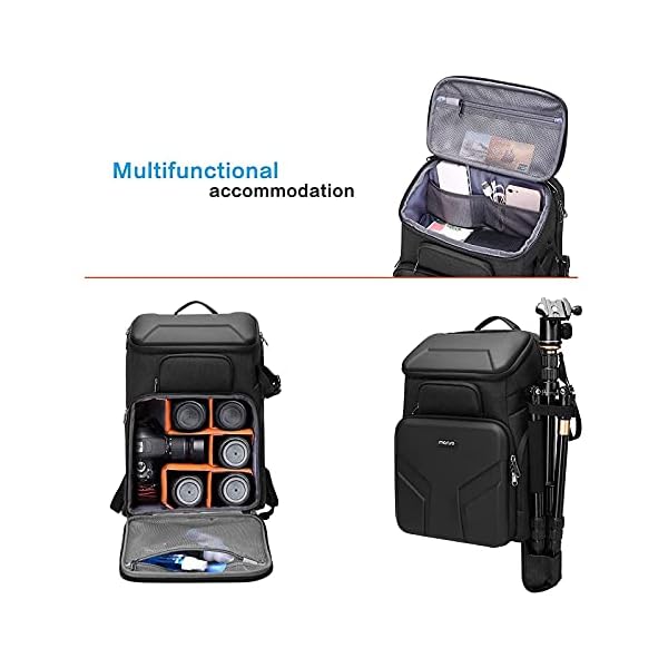 MOSISO Camera Backpack,DSLR/SLR/Mirrorless Photography Waterproof 17.3 inch Camera Bag with Front Hard Shell&Laptop Compartment&Tripod Holder&Rain Cover Compatible with Canon/Nikon/Sony, Space Gray
