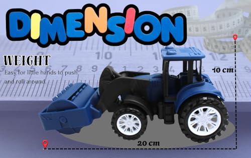 Image of Friction Powered Bulldozer Toy for Kids Toddlers Boys Girls | Push and Go Construction Loader Vehicle Truck | Building Machine Play Toy Age 3+ | BIS Certified | NeoKiddo (Blue)