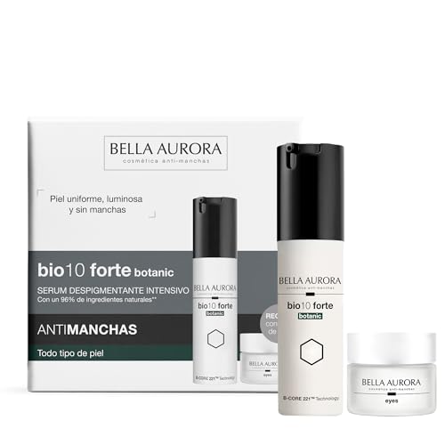 Bella Aurora I Pack Bio10 Forte Botanic Sérum Despigmentante Intensivo con 96% Ingredientes Naturales + B-Core 221™ + Eyes Contorno de Ojos | Rutina Antimanchas e Iluminadora
