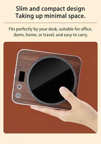 VIBEELEAF Intelligent Coffee Mug Warmer for Desk - Electric Cup Warmer with 3 Temperature Settings, Portable Beverage Warmer for All Mugs | Office Accessories & Gift (walnut) - Image 7
