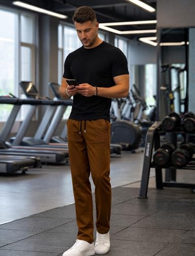 Image of Paralians Men's Polyester Straight Fit Track Pants with Flexi Waistband, Stretchable Mid-Rise Joggers for Sports, Gym & Casual Wear Pants Men