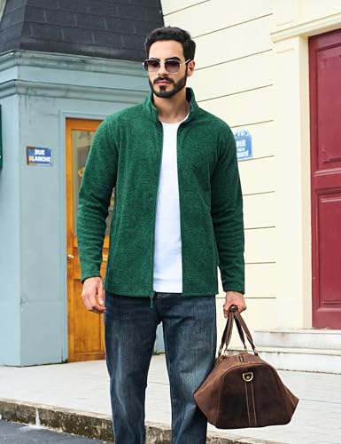 TACVASEN Men's Fleece Jackets Full Zip Lightweight Jacket Casual Soft Warm Coats with Pockets3