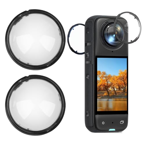 Wowsofty Lot de 2 protections de Lentille Panoramique Ultra-Clair pour Insta360 X4，Protector Frame Protective Cover Cage Amovible Étanche，Housse de Protection en PC Double, Anti-Rayures, Anti-Chocs