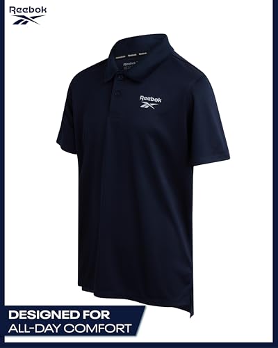 Reebok Boys Polo Shirt - 2 Pack Short Sleeve Collared Polo Shirts School Uniform for Boys - Athletic Performance Golf Shirts4