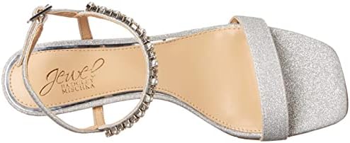 Jewel Badgley Mischka Women's Lalita Heeled Sandal, Silver, 9 | Image 4