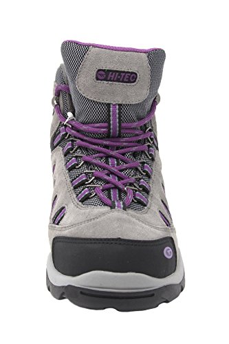 HI-TEC Women's Bandera Mid-Rise Waterproof Hiking Boot (9 B(M) US, Grey/Viola)