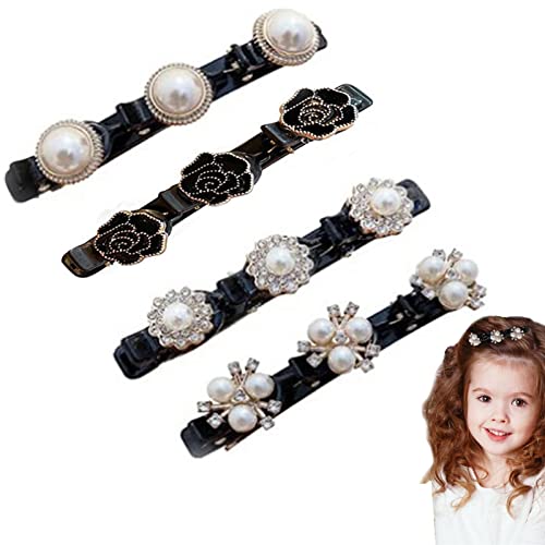 Grampo de cabelo trançado de cristal para mulheres | Crystal Hair Clips Party Barrettes com flores d