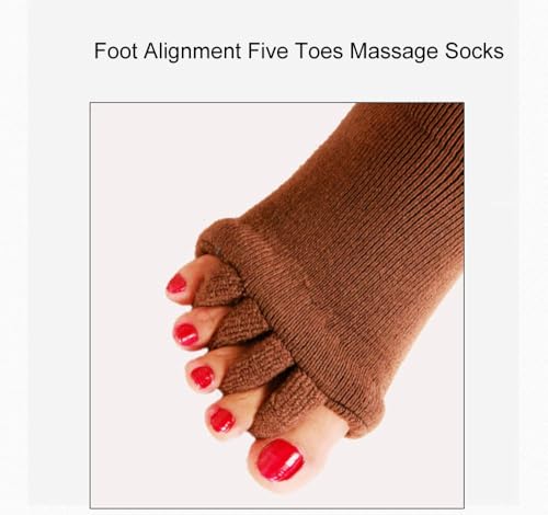 Image of Foot Alignment Socks women 5 Finger Toe Separator for Men & Women (Free Size | Black) Plantar Fasciitis Leg Foot Pain Relief Bunion Corrector Hallux Valgus, Orthopaedic socks for Office, Yoga, Gym( 2026 UPDATE)