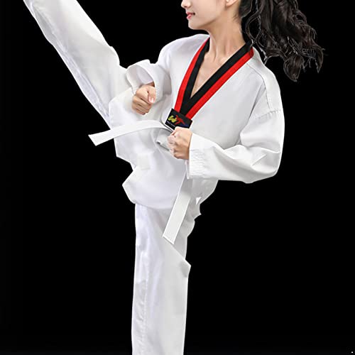 Doomiva Karate Uniform With Belt Taekwondo Gi Uniform For Kids Long Sleeve Tee Top With Pants Belt White 3-4 Years #TOP3