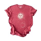 Widow's Bay Patricia's Shirt, Celestial Sun Crescent Moon Tee Multicolor