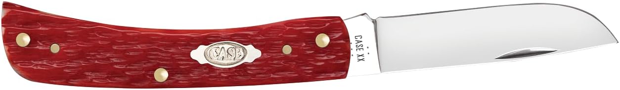 Case XX Pocket Knife SOD BUSTER JR - DARK RED BONE CS - PEACH SEED JIG Item #31945-6137 CS - Length Closed: 3 5/8Inches