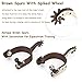 KUIDAMOS 1Pair Retro Horse Spurs, Carbon Steel Western Style Spur with Hand Carved Decoration Spurs for Boots Men and Women Antique Brown Spurs for Equestrian Training, Equestrian Competition
