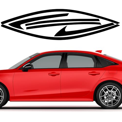 MusTree Side Chrome Delete Vinyl Wrap Kit fit for 2022 2023 2024 2025 Honda Civic Sedan Accessories （Excluding Hatchback） Window Trim with Gloss Black Blackout Film by MusTree - Used condition - US$22.04