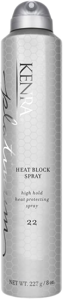 Kenra Platinum Heat Block Spray 22 | Heat Protecting Hairspray | High Hold For Ultimate Style Longevity | Clean Release From Hot Tools | All Hair Types