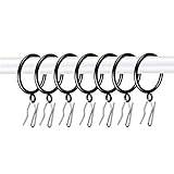 Adiyer 28pcs 1.5-Inch Inner Diameter Drapery Eyelet Sliding Curtain Rings with Pin-on Drapery Hook...
