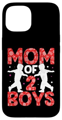 Mom Of 2 Boys Mother's Day Women Mom Of Two Boys �X�}�z�P�[�X iPhone 15 �p