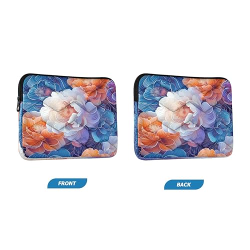 Funda para Laptop 13-14 Pulgadas Azul Naranja Floral miniatura 2