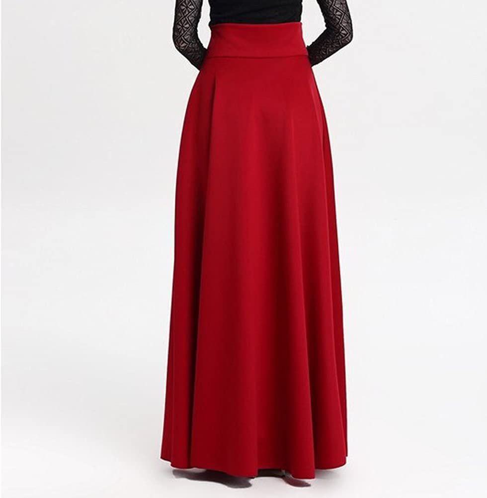 Maxirock Damen 120cm Bodenlang Langer Rock A-Linie Vintage | Faltenfreier, blickdichter Stretch-Rock. Perfekt für Büro, Alltag, festliche Hochzeit und elegante Party-Outfits.