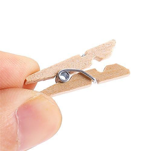 FINGOOO 100 Pieces Mini Wooden Pegs Natural Wood Clips Photo Pins for DIY Craft - Image 4