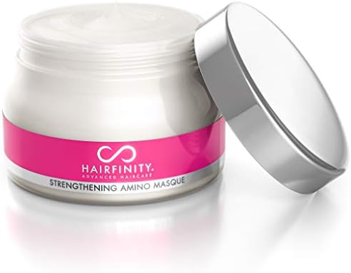 Hairfinity Hair Strengthening Amino Treatment Masque - Hydrating Hair Mask and Deep Conditioner Cream for Dry Damaged Hair with Hydrolyzed Collagen, Keratin, Vegetable Protein for Growth, 8 oz