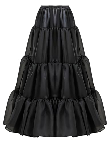 BEAUTELICATE Petticoat Unterrock Lang Tüll Reifrock A Linie 50er Jahre Petticoat Crinoline für Hochzeit Brautkleid Rockabilly Kleid Karneval...