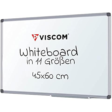 VISCOM Whiteboard magnetisch - 45 x 60 cm - Magnettafel in 11 Größen - Magnetwand kratzfest & beschreibbar - mit Aluminium-Rahmen - für Hoch- und Querformat Cover