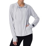 MAISON MISFITS 15 Womens Sun Protection Hoodie SPF Jacket Lightweight Full Zip Up Summer UV UPF 50+ with Pockets Thumb Hole