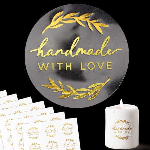 120 pcs Handmade with Love Stickers 3.5cm Clear Label Stickers Gold Envelope Seal Stamp Labels Self-Adhesive Handmade with Love Sealing Stickers for Gifts Wrap DIY Crafts Decorations 120 pcs Handmade with Love Stickers 3.5cm Clear Label Stickers Gold Envelope Seal Stamp Labels Self-Adhesive Handmade with Love Sealing Stickers for Gifts Wrap DIY Crafts Decorations