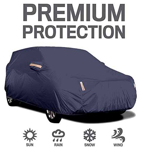 ERYUE Tampa contra poeira do carro,Capa de carro capas de sedan completas com faixa reflexiva proteç