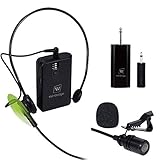 Wireless Microphone System,W WINBRIDGE Wireless Lavalier Microphones, UHF Wireless Headset Microphone,Transmitter & Receiver for Speaker Camera,PA System,Teaching,Public Speaking,Voice Aplifier,WB029