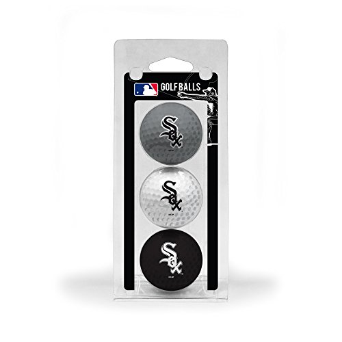 Team Golf MLB Chicago White Sox 3 Golf Ball Pack Regulation Size Golf Balls, 3 Pack, Full Color Durable Team Imprint